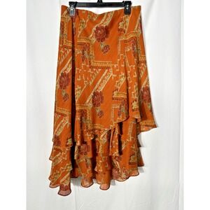 Vintage‎ Womens Y2K Coachella Maxi Skirt Tiered Layered Boho Fairy Indie Size L